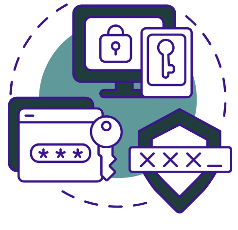 Digital security and authentication illustration